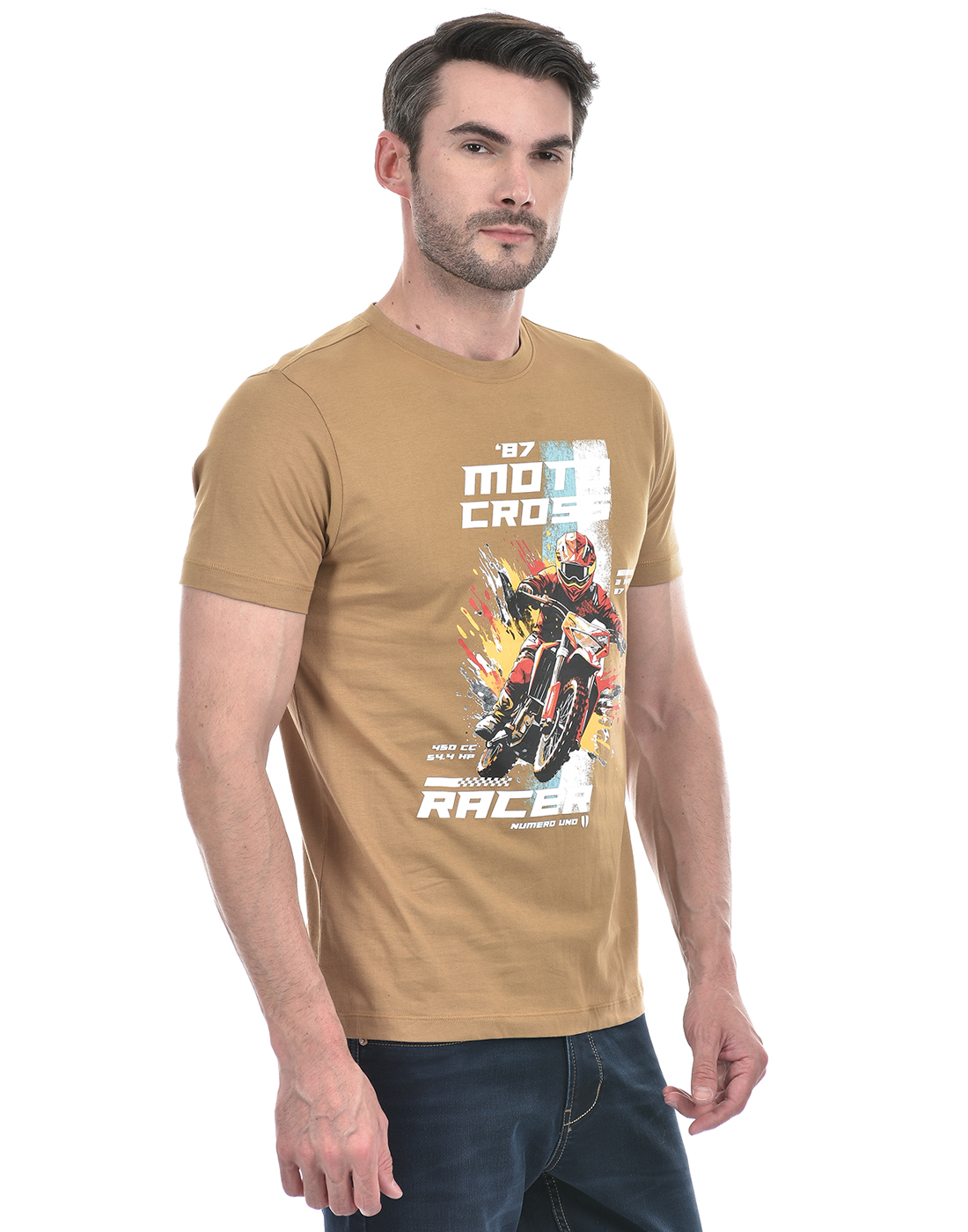 Numero Uno Men Graphic Print Brown T-Shirt